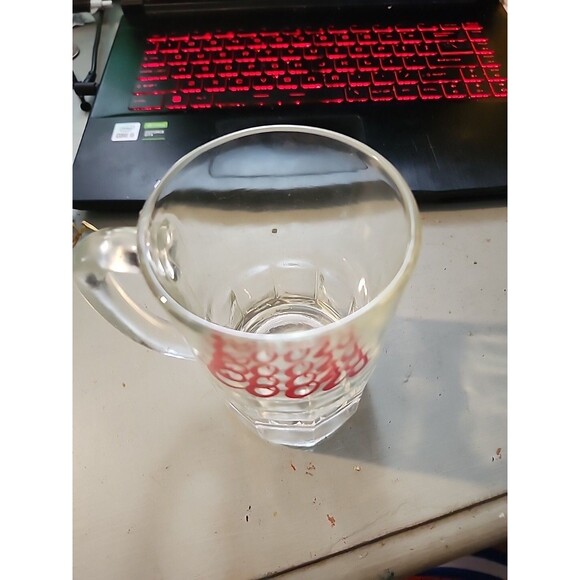 Vintage Coors Beer Mug 5" Heavy Glass Stein Red Logo Barware Collectible - Picture 5 of 11